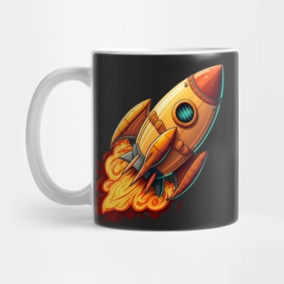 Space Rocket cartoon style Mug